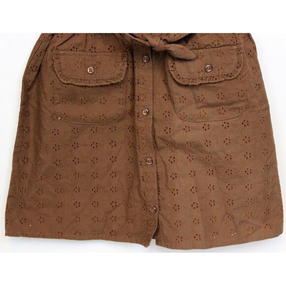 NEW 2007 Gymboree Island Getaway Eyelet Lace Shirt Dress sz 7 Belt Pockets Butto - Picture 4 of 9